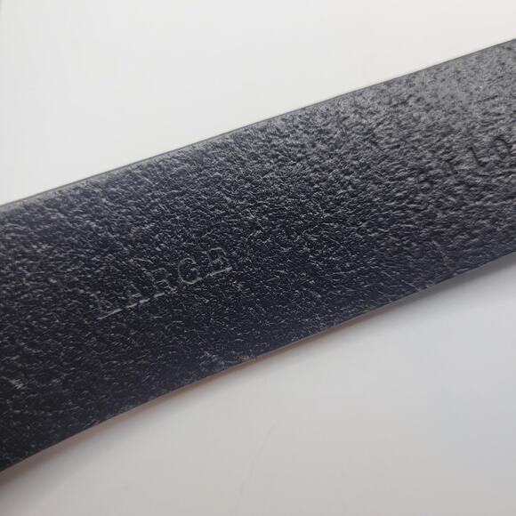 VTG Calvin Klein Jeans Belt Mens Large Black Leather 90s Y2K Chunky Minimalist - Picture 6 of 7